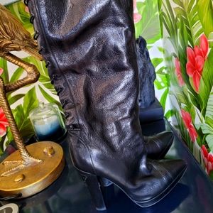 VERSACE MEDUSA LACE BACK BOOT